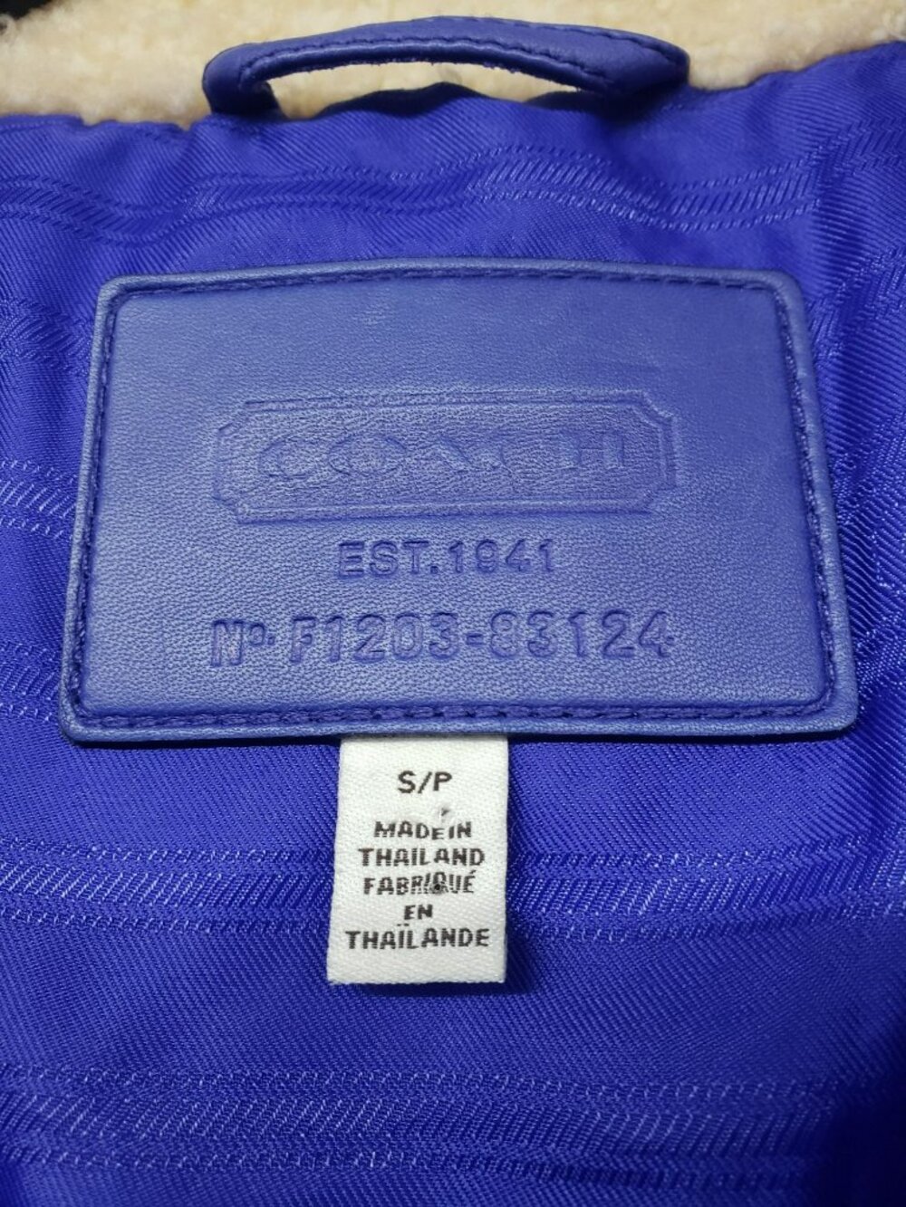 Coach $348 Purple Puffer Leather Shearling Collar Down Jacket Womens S - Picture 4 of 16